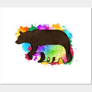 autism bear puzzle Posters and Art